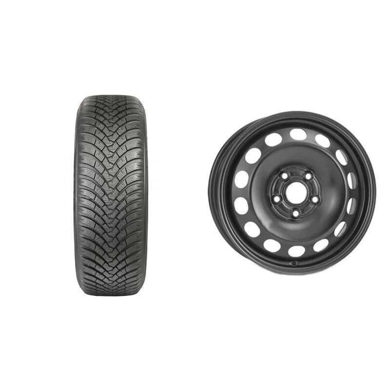 Roata completa VW Golf 5, Skoda Octavia 2, Seat Leon janta otel ALCAR 9915 6.5x16 + anvelopa iarna Falken HS01 205/55R16 91H