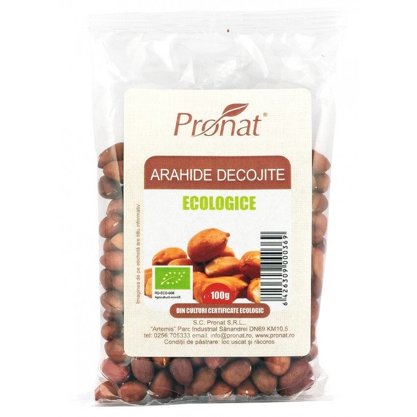 Arahide decojite, bio, Pronat, 100 g