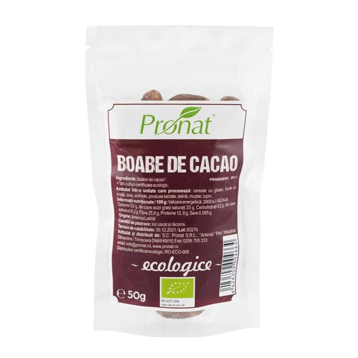 Kakaóbab, nyers, bio, Pronat, 50 g