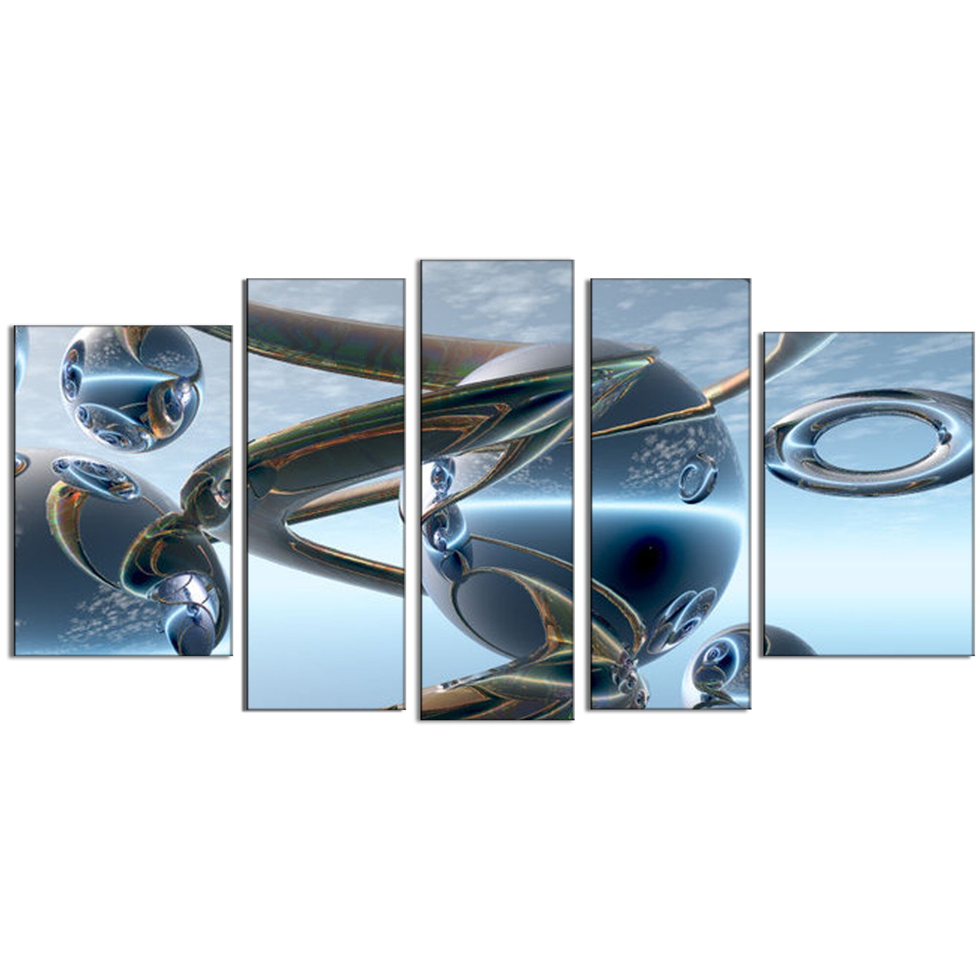 Set Tablou DualView Startonight Odisea spatiala, 5 piese, luminos in intuneric, 90 x 180 cm (1 piesa 30 x 90 cm, 2 piese 30 x 80 cm, 2 piese 40 x 60 cm)