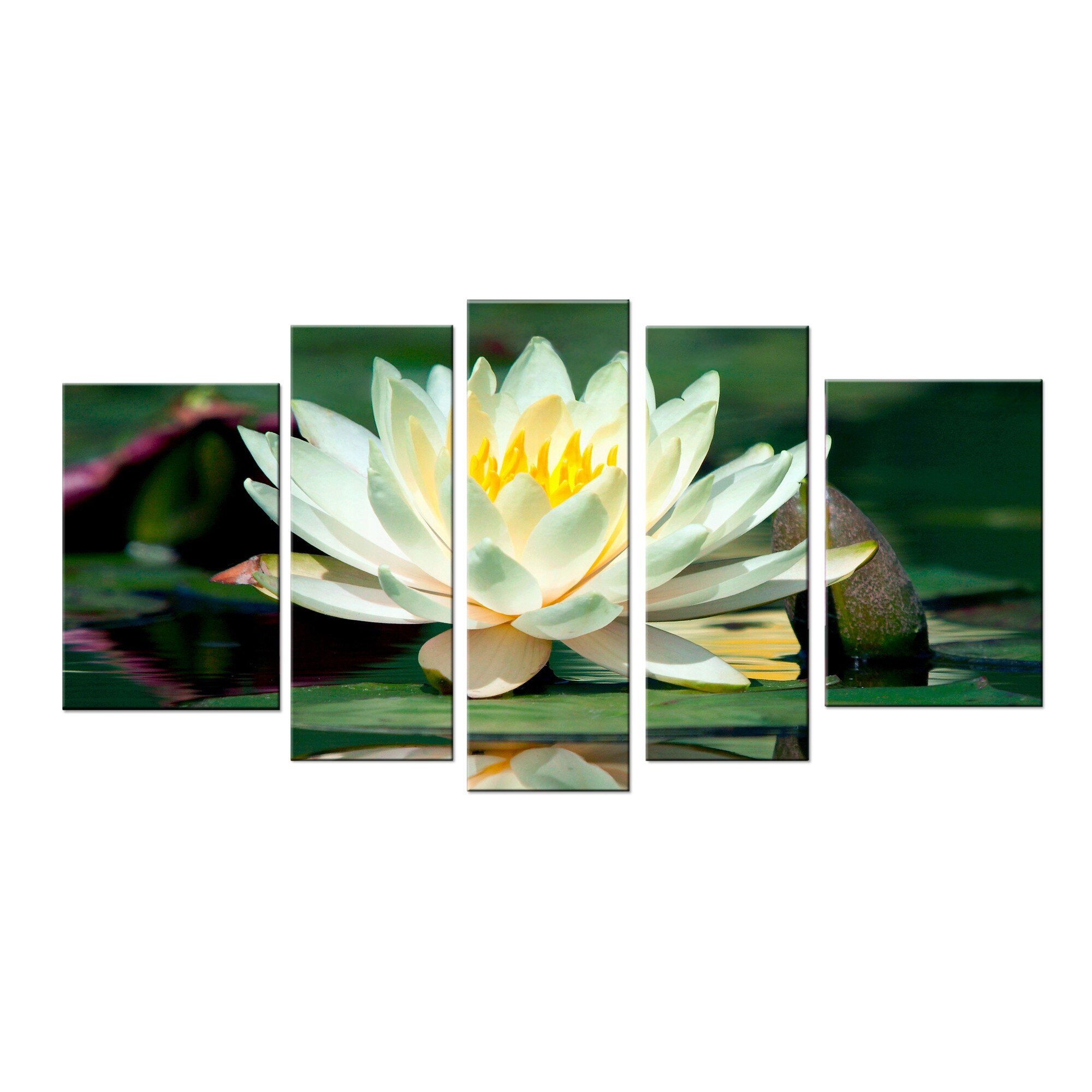 Set Tablou DualView Startonight Nufar, 5 piese, luminos in intuneric, 90 x 180 cm (1 piesa 30 x 90 cm, 2 piese 30 x 80 cm, 2 piese 40 x 60 cm)