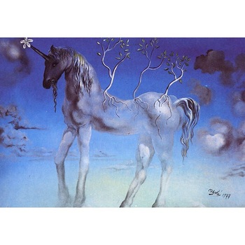 Fototapet Startonight Unicorn, Salvador Dali, luminos in intuneric, 3.66 x 2.56 m Fototapet Startonight Unicorn, Salvador Dali, luminos in intuneric, 3.66 x 2.56 m