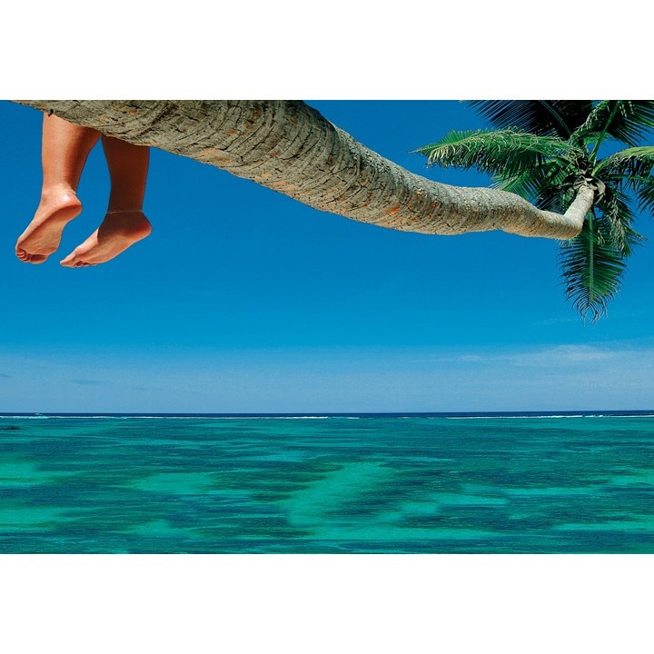 Fototapet Startonight Palmier pe plaja, luminos in intuneric, 1.83 x 1.28 m