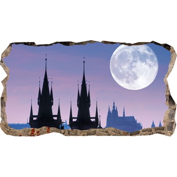 Fototapet 3D Startonight Luna peste Praga, luminos in intuneric, 2.20 x 1.20 m Fototapet 3D Startonight Luna peste Praga, luminos in intuneric, 2.20 x 1.20 m