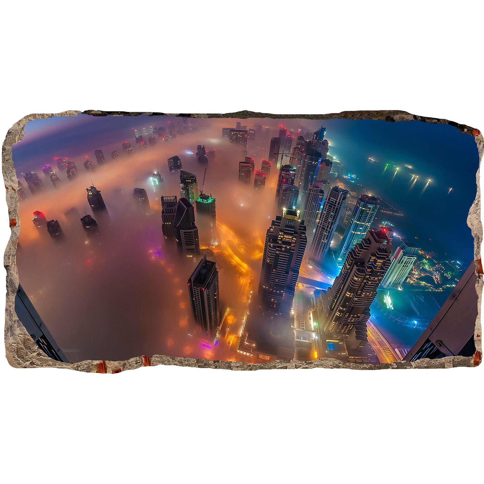 Fototapet 3D Startonight Zgarie nori vazuti de sus, luminos in intuneric, 1.50 x 0.82 m