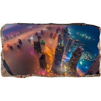 Fototapet 3D Startonight Zgarie nori vazuti de sus, luminos in intuneric, 1.50 x 0.82 m Fototapet 3D Startonight Zgarie nori vazuti de sus, luminos in intuneric, 1.50 x 0.82 m