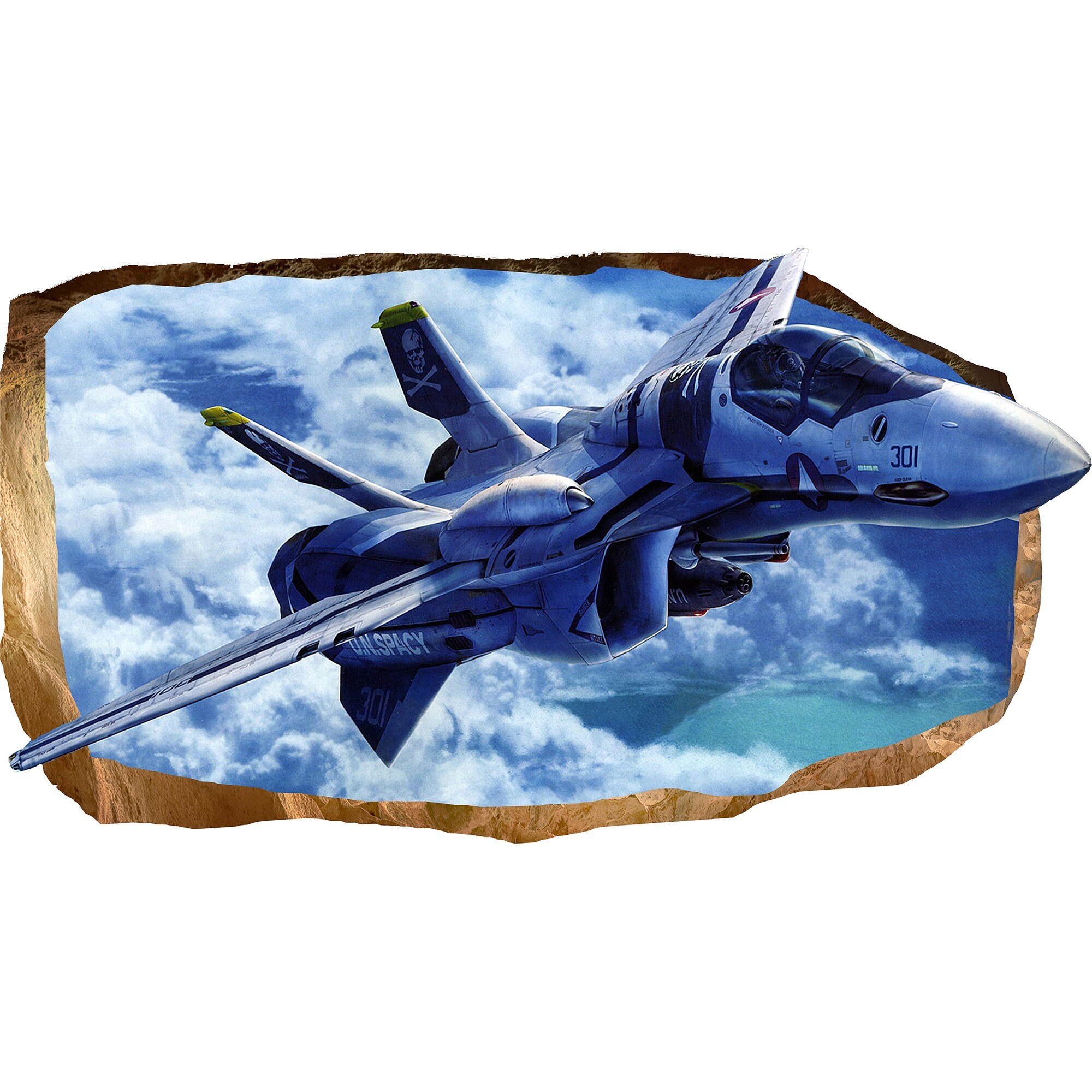 Fototapet 3D Startonight Avion de razboi, luminos in intuneric, 2.20 x 1.20 m