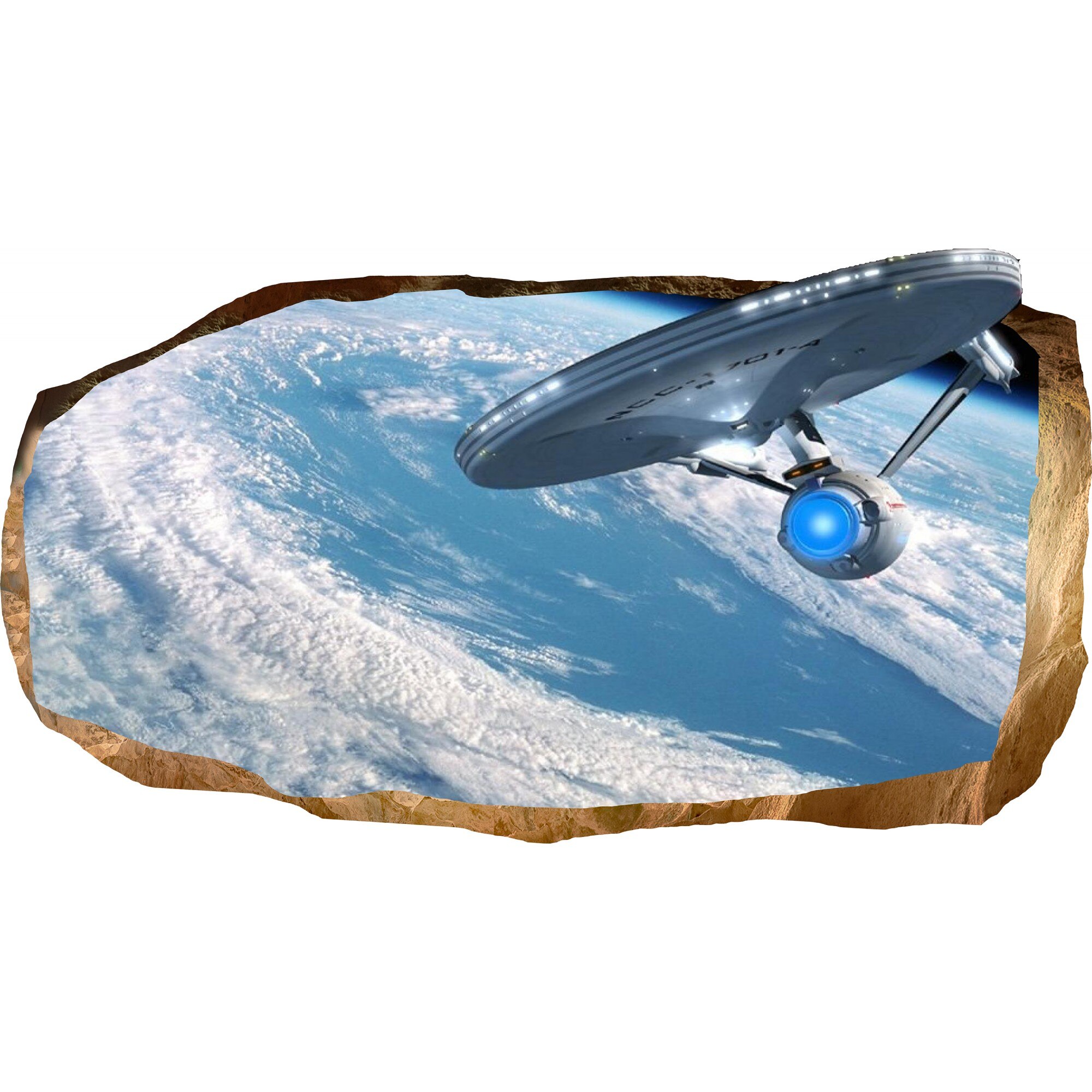 Fototapet 3D Startonight Enterprise, luminos in intuneric, 1.50 x 0.82 m