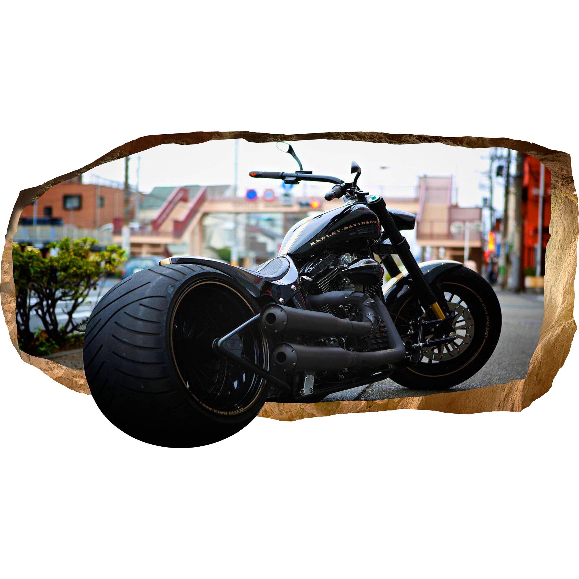 Fototapet 3D Startonight Harley Davidson, luminos in intuneric, 2.20 x 1.20 m