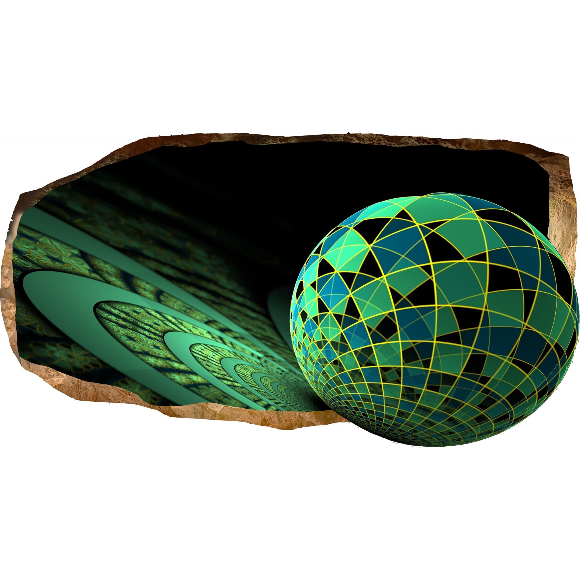 Fototapet 3D Startonight Mozaic verde, luminos in intuneric, 2.20 x 1.20 m