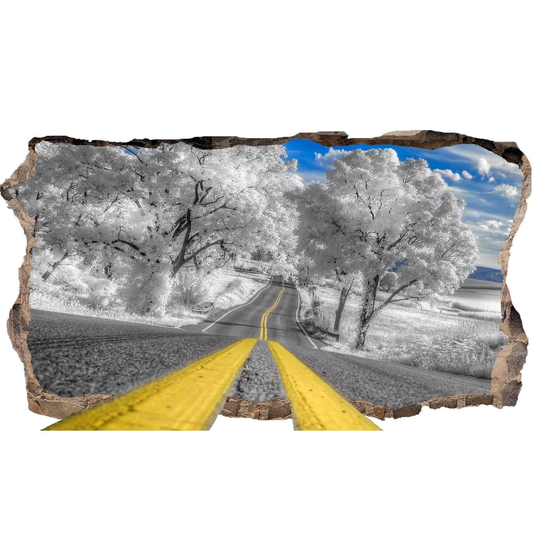 Fototapet 3D Startonight Drum cu zapada, luminos in intuneric, 2.20 x 1.20 m