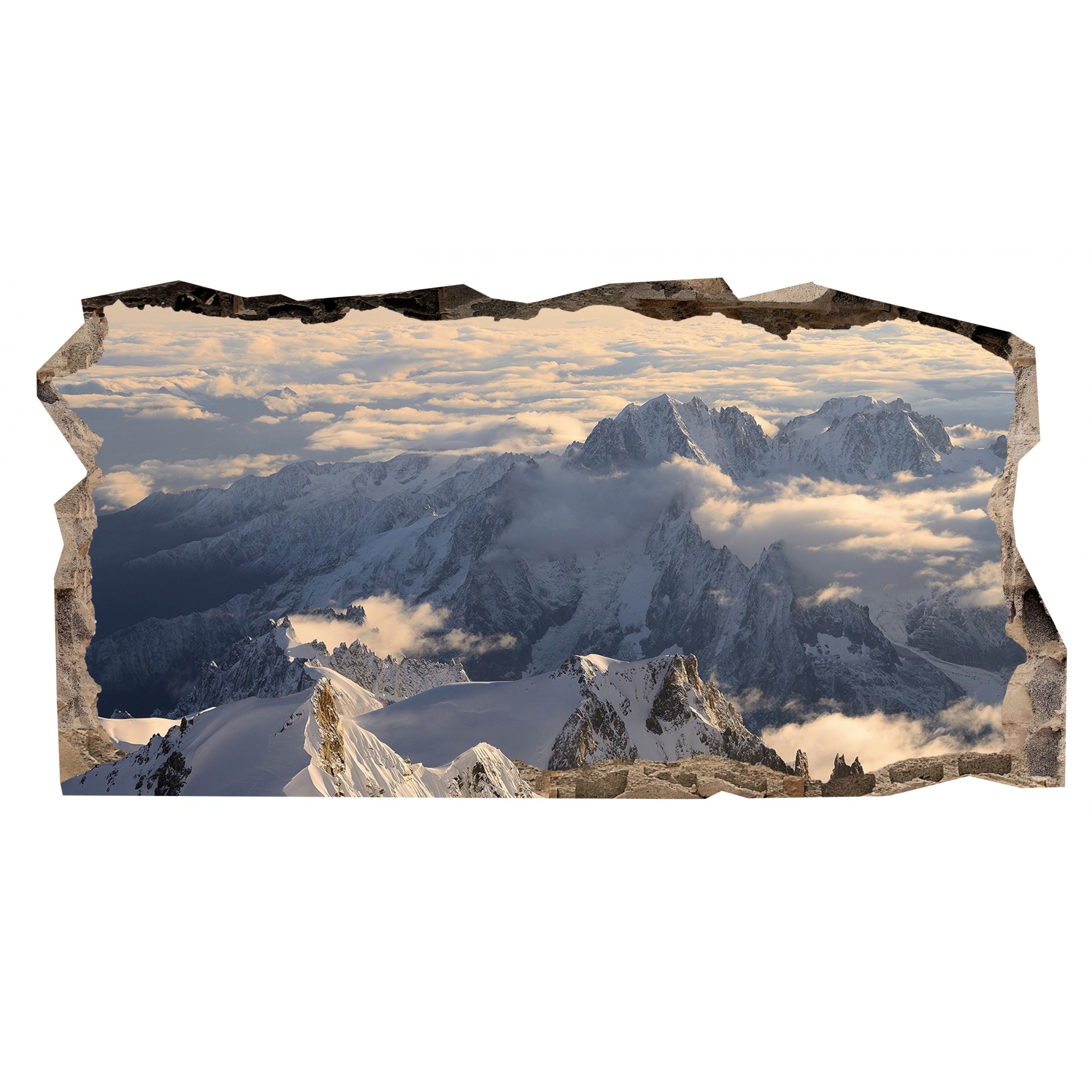 Fototapet 3D Startonight Zapada pe munti, luminos in intuneric, 2.20 x 1.20 m