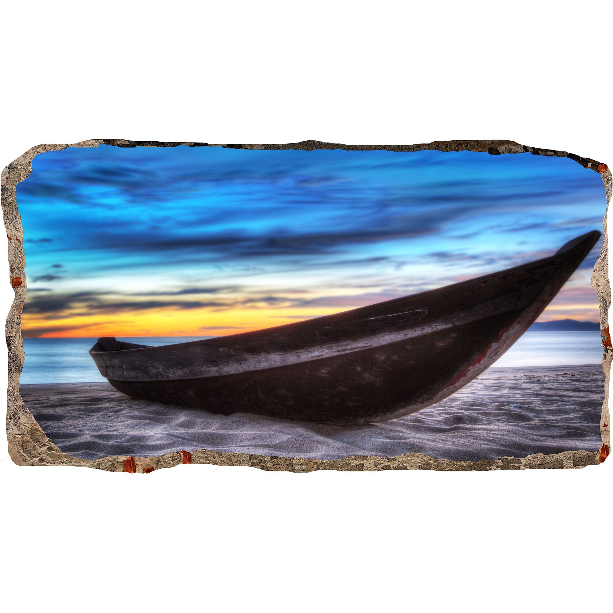 Fototapet 3D Startonight Barca pe nisip, luminos in intuneric, 1.50 x 0.82 m