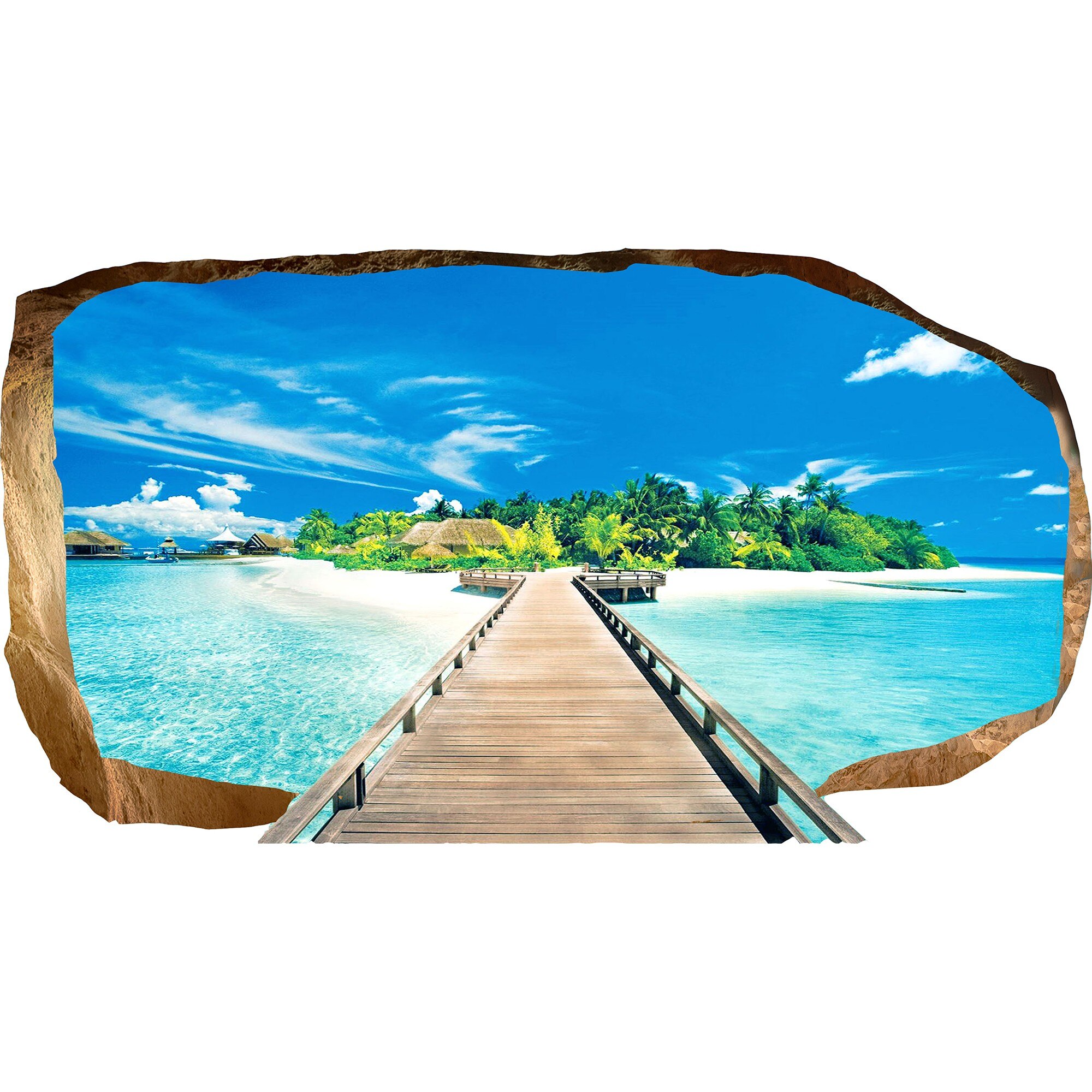 Fototapet 3D Startonight Podul catre insula, luminos in intuneric, 1.50 x 0.82 m