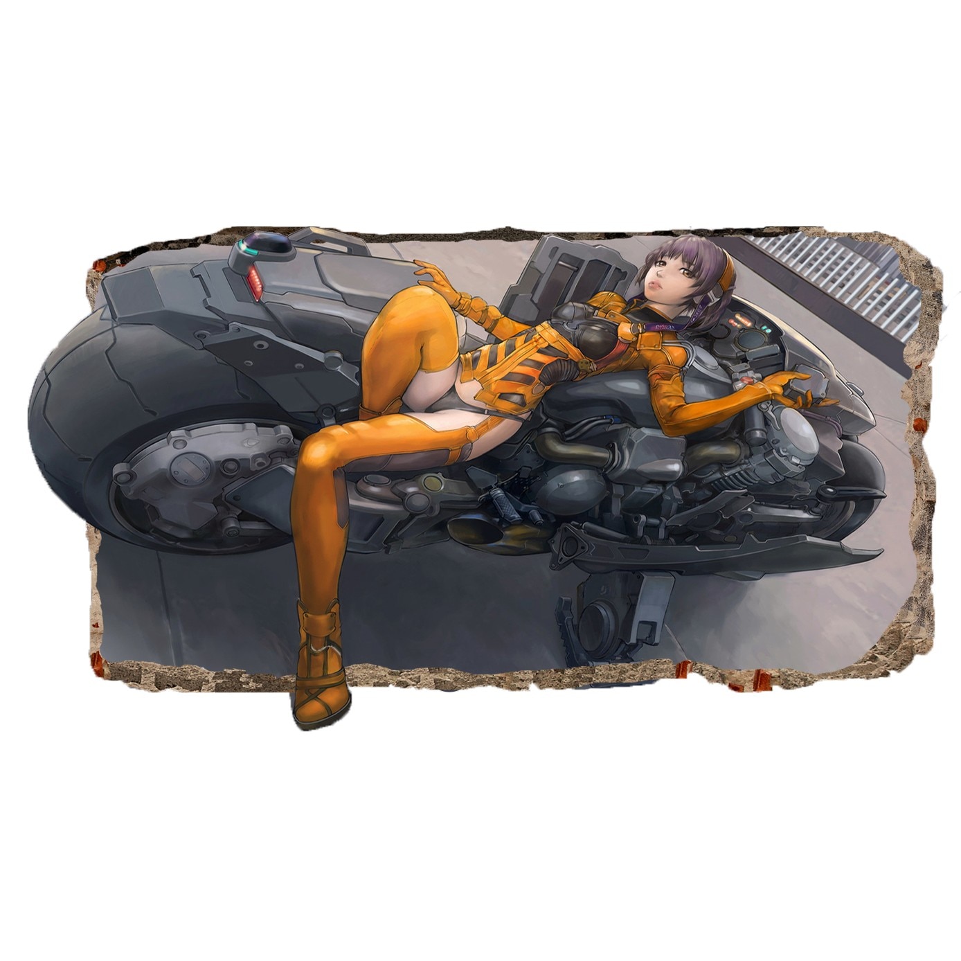 Fototapet 3D Startonight Fata pe motocicleta, luminos in intuneric, 2.20 x 1.20 m