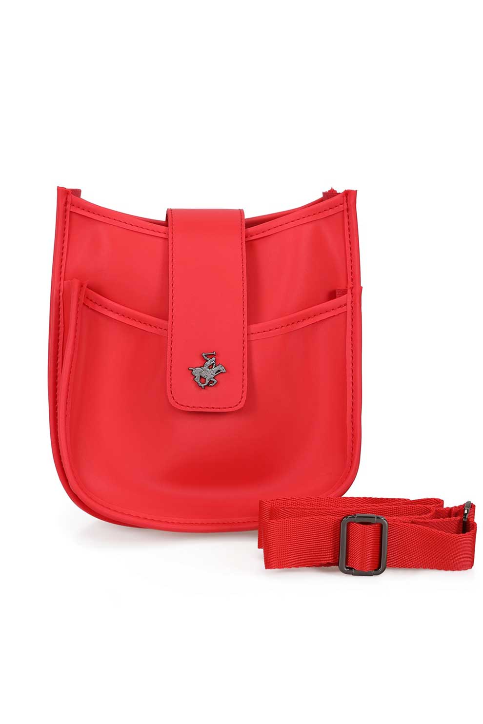 Beverly Hills Polo Club, Geanta crossbody cu clapa, Rosu