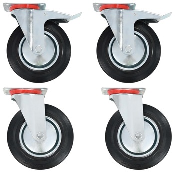 Set de 4 roti pivotante, vidaXL, 200 mm Set de 4 roti pivotante, vidaXL, 200 mm
