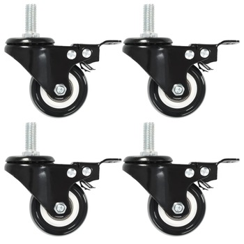 Set de 4 roti pivotante cu frana, vidaXL, 50 mm Set de 4 roti pivotante cu frana, vidaXL, 50 mm