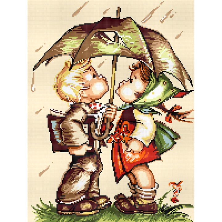 Goblen Copilarie 1 , Hudemas , kit goblen cu diagrama alb negru , cu fire mouline