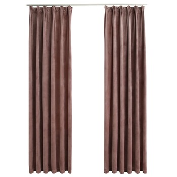 Set de 2 draperii opace, vidaXL,Catifea, 140 x 245cm, Roz antichizat Set de 2 draperii opace, vidaXL,Catifea, 140 x 245cm, Roz antichizat