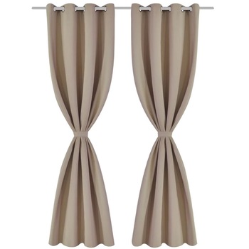 Set de 2 perdele opace cu inele metalice, vidaXL,Tesatura, 135 x 245 cm, Crem Set de 2 perdele opace cu inele metalice, vidaXL,Tesatura, 135 x 245 cm, Crem