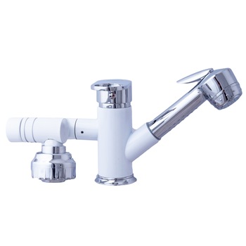 Baterie lavoar , TRENDY'S, pipa mobila , para de dus extractabila , white-chrom Baterie lavoar , TRENDY'S, pipa mobila , para de dus extractabila , white-chrom