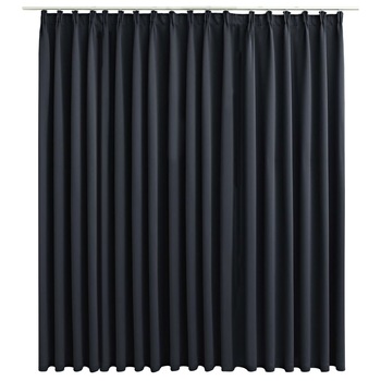 Set de 2 draperii opace cu carlige, vidaXL,Tesatura, 290 x 245 cm, Negru Set de 2 draperii opace cu carlige, vidaXL,Tesatura, 290 x 245 cm, Negru