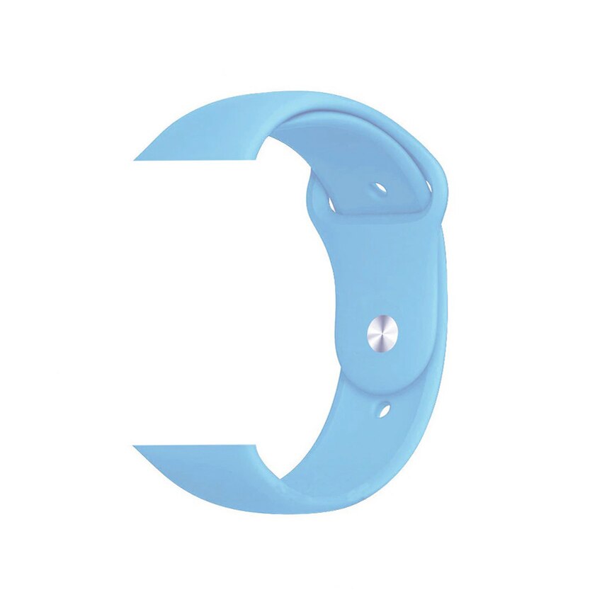 Curea din silicon pentru Apple Watch, compatibil cu dimensiunea 42/44 mm, Albastru deschis, BBL1784