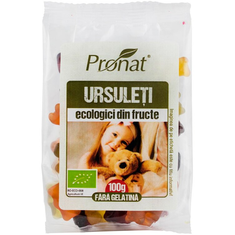 Ursuleti din fructe, bio, Pronat, 100g