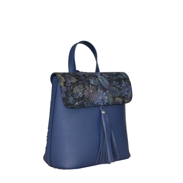 Zea Casual Női hátizsák, 26x14x27, Kék virágos