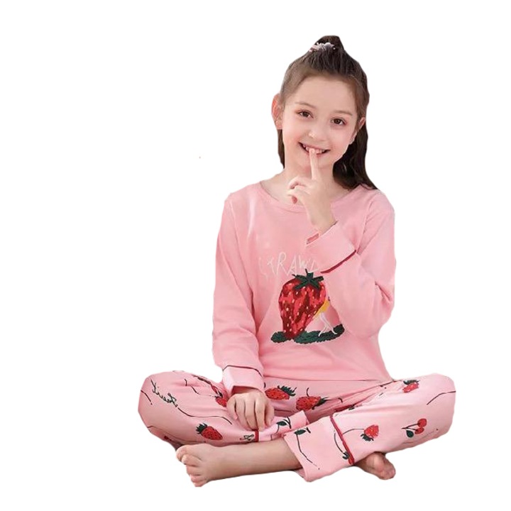 Пижама майка-дъщеря с принт ягоди 6-8 години