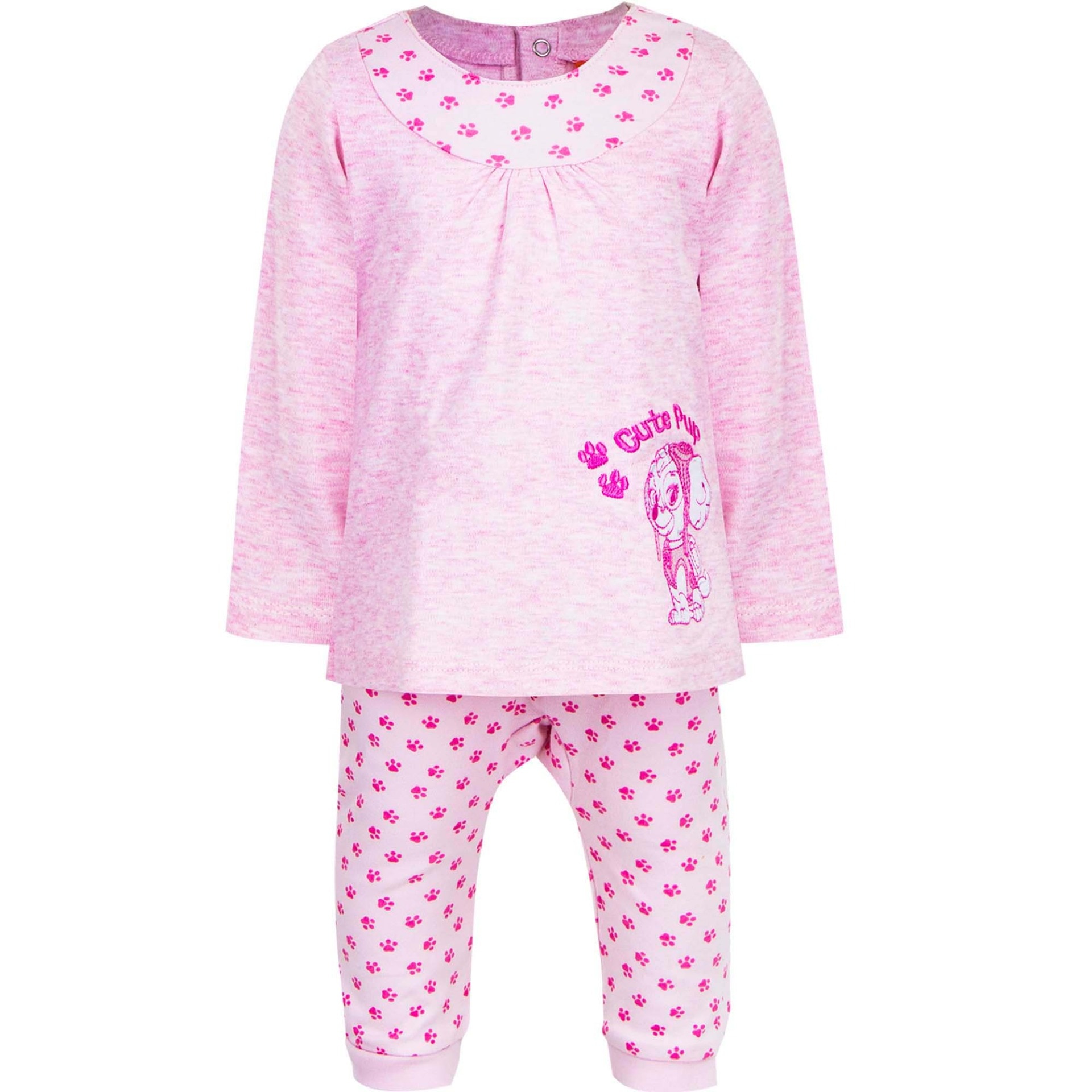 Pijamale pentru copii din doua piese, Paw Patrol, bumbac, culoare roz