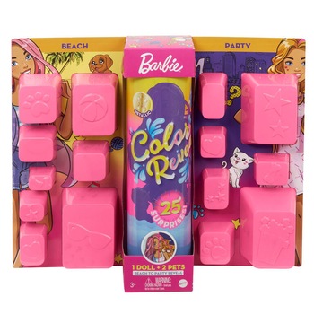 Papusa Barbie Color Reveal - Beach & Party, 25 accesorii