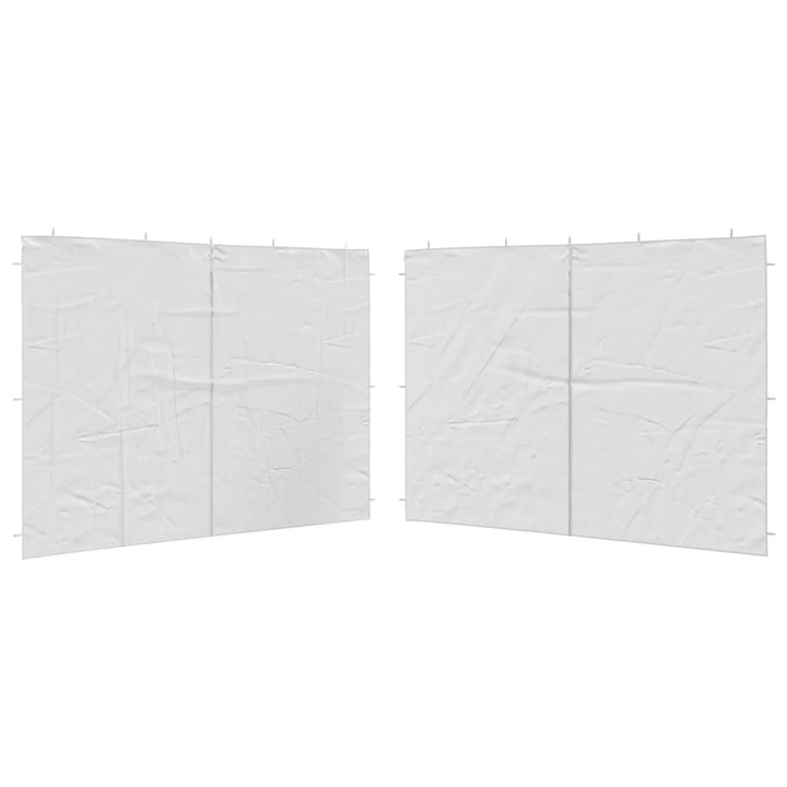 Комплект Странични стени за парти шатра vidaXL, 2 бр, с цип, 300х195 см, бели