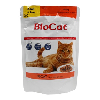 Hrana pentru pisici plic cu ficat in sos 1 x 100 gr Hrana pentru pisici plic cu ficat in sos 1 x 100 gr