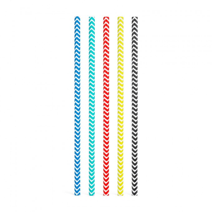 Paie pentru bauturi, model dungi, 195 mm, Pachet 25 bucati