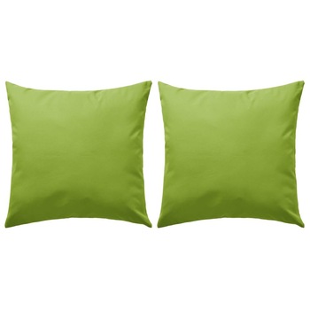 Set de 2 perne decorative de exterior, vidaXL, Poliester, 45 x 45 cm, Verde Set de 2 perne decorative de exterior, vidaXL, Poliester, 45 x 45 cm, Verde