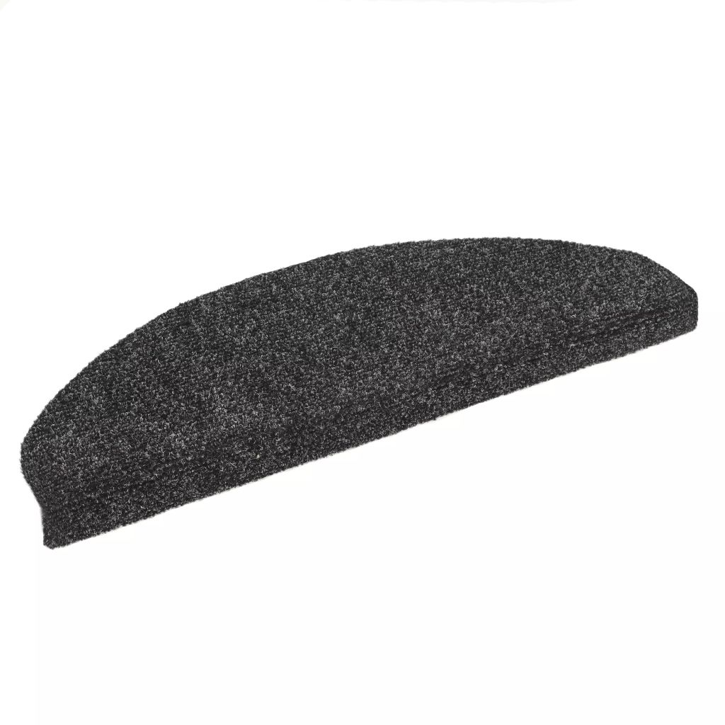 Set 15 covorase de scari vidaXL, Polipropilena, 65 x 21 x 4 cm, Gri antracit