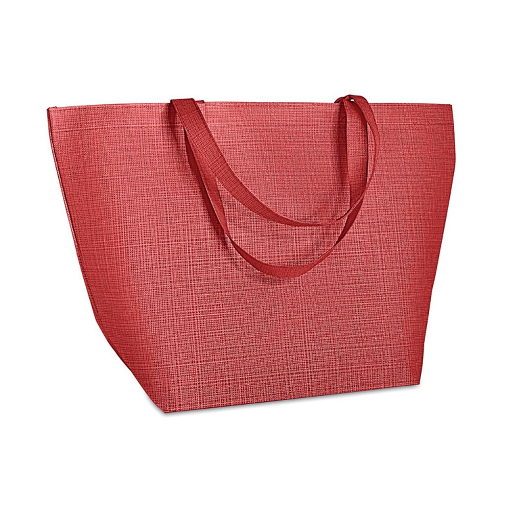 Sacosa de cumparaturi rosie din material moale, netesut