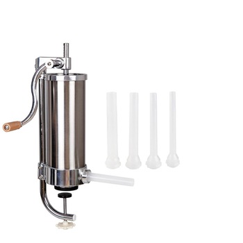 Aparat de umplut carnati 3kg, vertical, inox, 4 palnii incluse Aparat de umplut carnati 3kg, vertical, inox, 4 palnii incluse