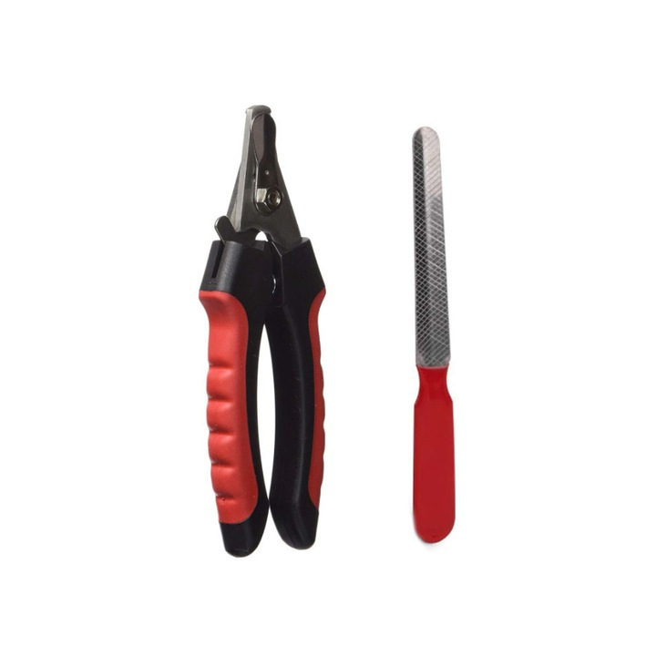 Set cleste si pila profesionala pentru unghiile animalelor de companie, usor si practic, otel inoxidabil, rezistente la uzura, doty