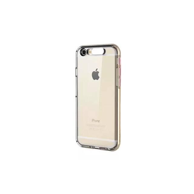 Carcasa pentru Apple iPhone 6, transparent/auriu, functie flash