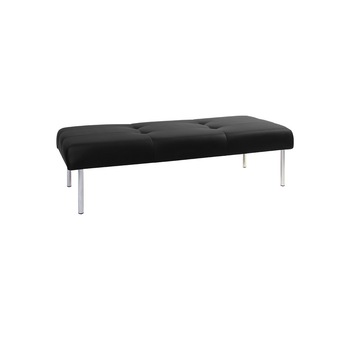 Bancheta Office, piele ecologica, picioare metal, negru Bancheta Office, piele ecologica, picioare metal, negru