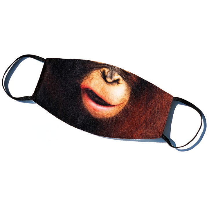 Csimpánz kölyök mintás sima szájmaszk