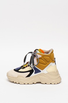 my grey pantofi sport mid-cut din piele cu talpa wedge si model colorblock imagen 1_0_
0