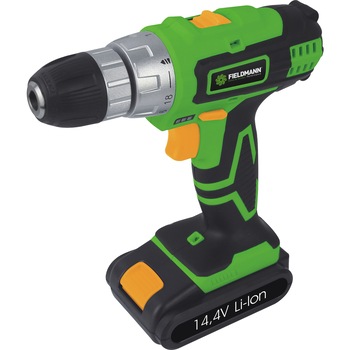 Masina de gaurit cu acumulator, Fieldmann, Li-ion, 14,4 V, Verde