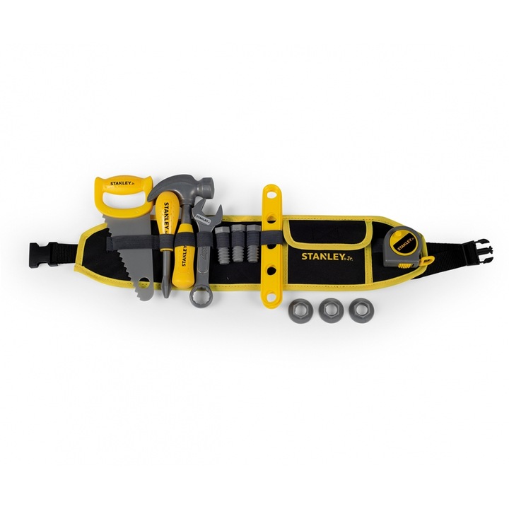 Curea scule Smoby - Stanley Jr. Black & Decker, cu accesorii, galben/negru