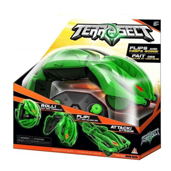 Masina cu telecomanda, Alphagroup, Plastic, Terra-Sect, Verde/Negru