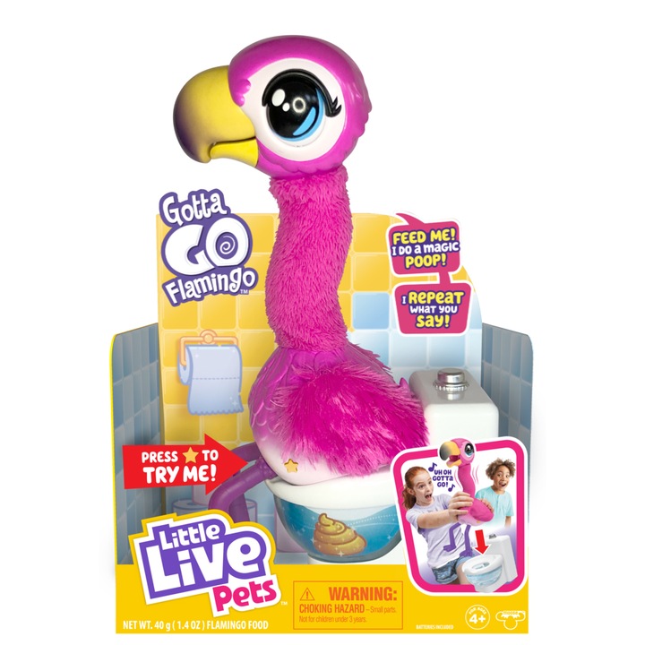 Flamingo interactiv Little Live Pets - Gotta go, Sherbet, Roz