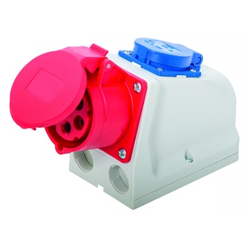 Priza industriala combinata, 5 poli+3 poli, 16A Priza industriala combinata, 5 poli+3 poli, 16A